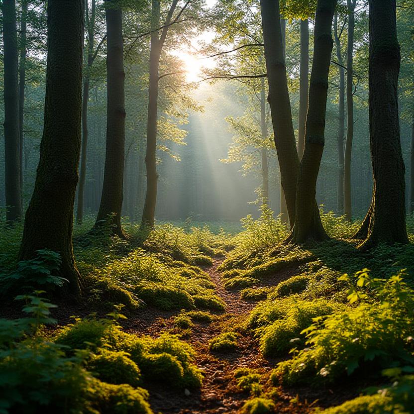 Lush green re-wilding project area